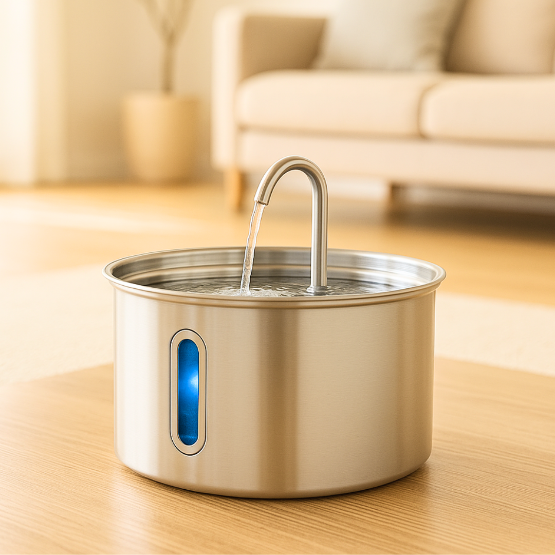 Fontanella Elettrica 2.5L | Luce LED, 2 Modalità di Flusso, Acciaio Inox