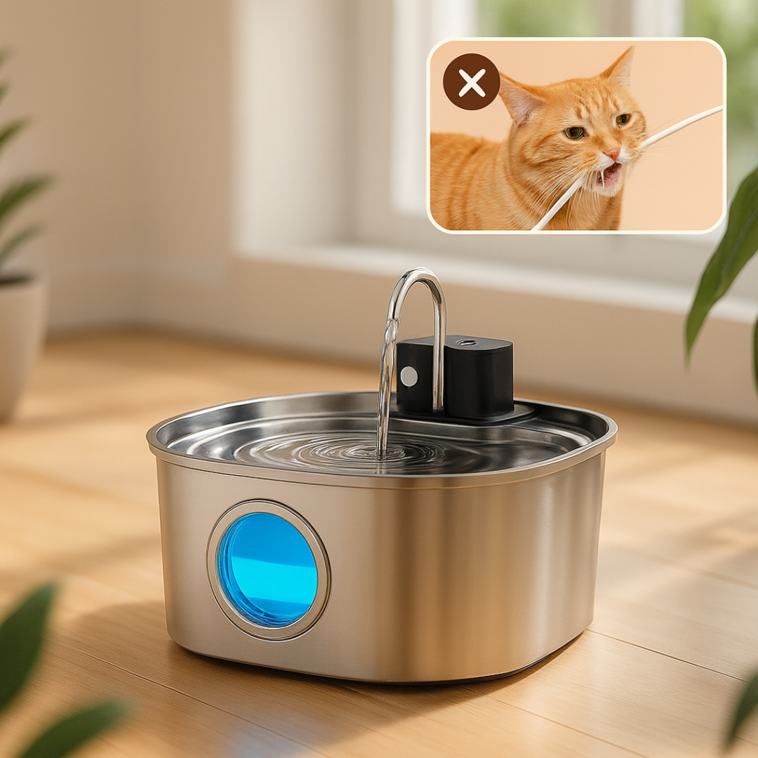 Fontanella Senza Fili 3.5L | Sensore Movimento, Batteria 4200mAh, Luce LED, Acciaio Inox